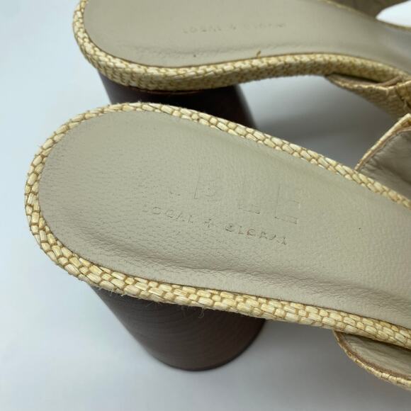 ABLE Jones Heel Straw Brown Sandal Heels Pumps Preppy Minimalist Women's size 11 - Picture 6 of 10